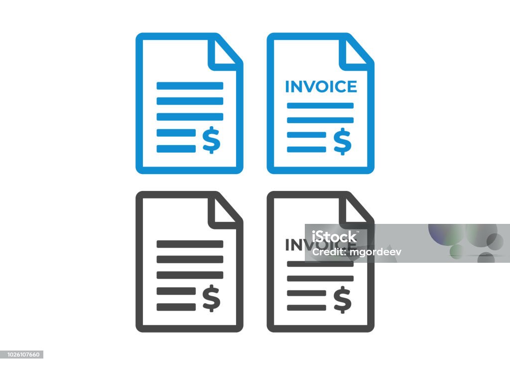 Icône de la facture. Paiement et facturation factures vector icon - clipart vectoriel de Facture libre de droits