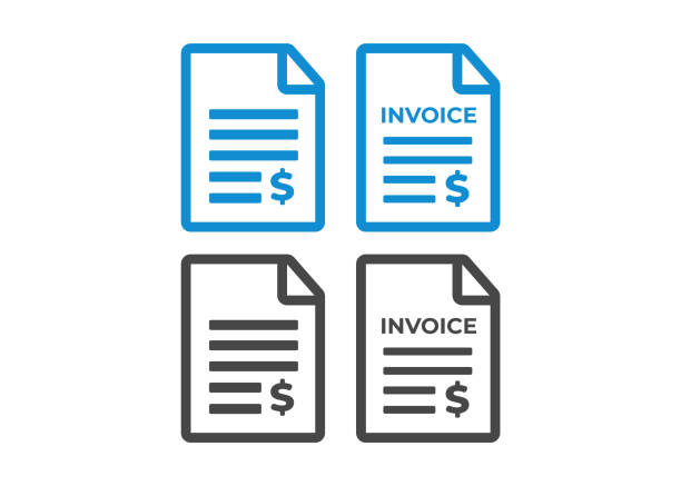 Invoice icon. Payment and billing invoices vector icon Invoice icon. Payment and billing invoices vector icon financial bill stock illustrations