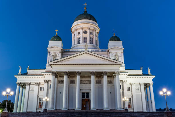 istock The white Helsinki cathedral at night in summer - 2 1026110918