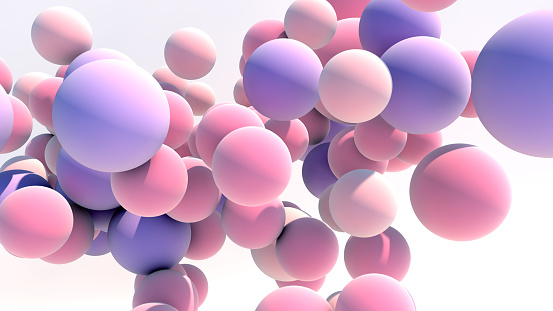 3d illustration Floating Multicolored Balls Background