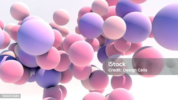 Foto de Fundo De Bolas Multicoloridas De Flutuação e mais fotos de stock de Esfera - Esfera, Tridimensional, Rebater