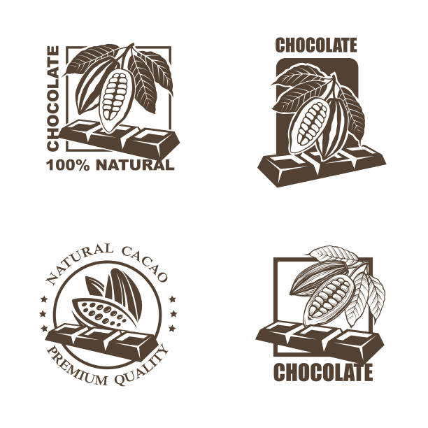 Bекторная иллюстрация набор шоколадных этикеток