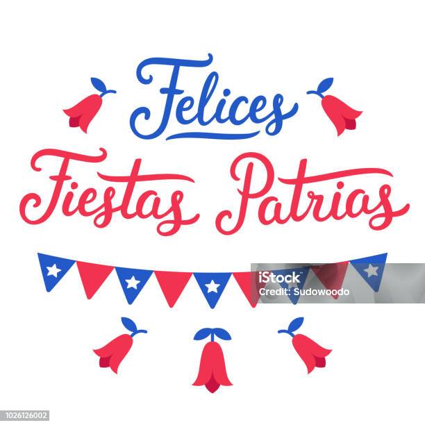 Ilustración de Felices Fiestas Patrias Chile y más Vectores Libres de Derechos de Chile - Chile, Fiestas Patrias - Chile, Número 18