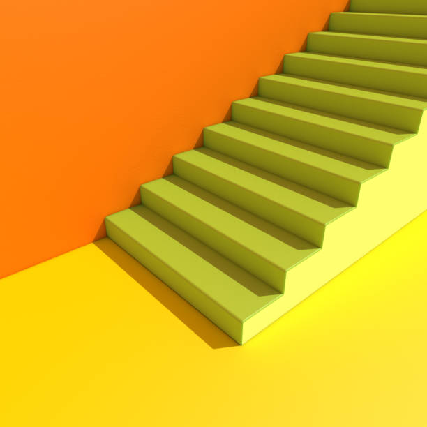 istock Wall with stairs background, minimalistic style for base image for posters. 3D 1026126754