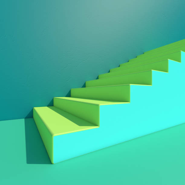 istock Wall with stairs background, minimalistic style for base image for posters. 3D 1026126762