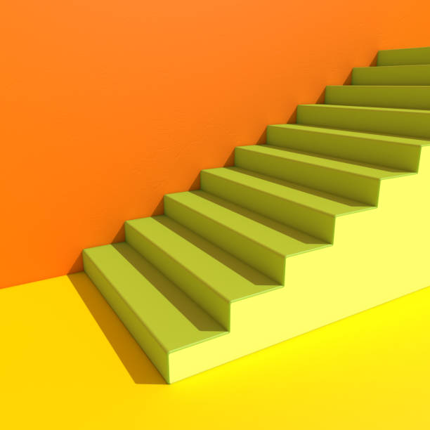 istock Wall with stairs background, minimalistic style for base image for posters. 3D 1026126878