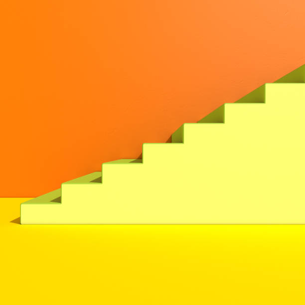 istock Wall with stairs background, minimalistic style for base image for posters. 3D 1026126948