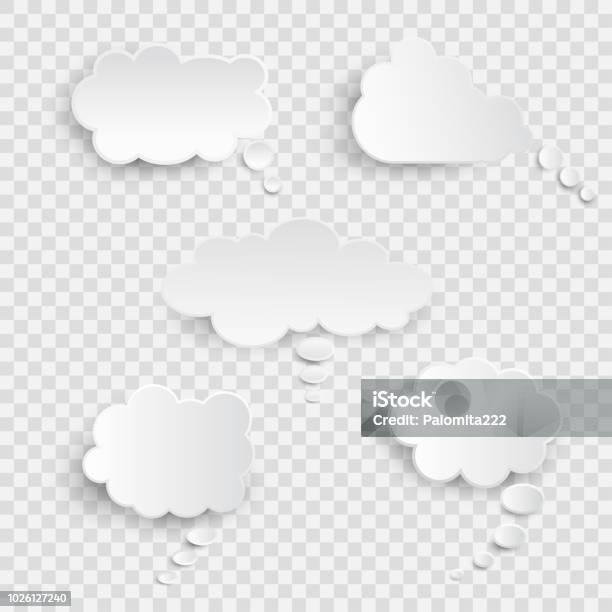 White Blank Speech Bubbles Isolated Vector Set Infographic Design Thought Bubble On The Transparent Background Eps 10 Vector File Stock Illustration - Download Image Now