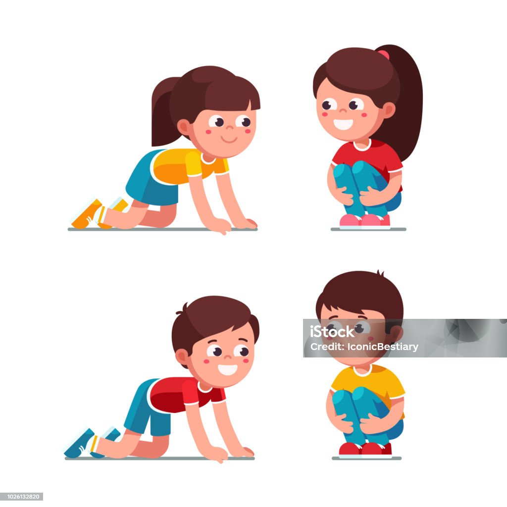 Ilustración de Feliz Preescolar Niño Y Una Niña En Cuclillas En Ancas Y Arrastre Sobre La Actividad De Las Rodillas Los Niños De Dibujos Animados Personajes Tocando Juntos Ilustración De Imágenes Prediseñadas Ilustración de Feliz Preescolar Niño Y Una Niña En Cuclillas En Ancas Y Arrastre Sobre La Actividad De Las Rodillas Los Niños De Dibujos Animados Personajes Tocando Juntos Ilustración De Imágenes Prediseñadas