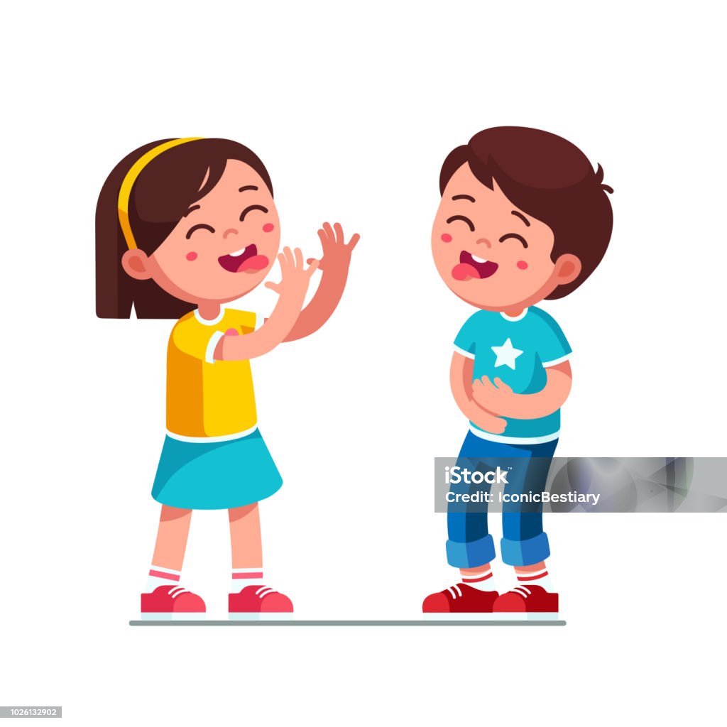 Laughing Boy And Girl Kids Sticking Out Tongue Joking And Teasing Making  Silly Grimace Children Cartoon Characters Having Fun Together Flat Vector  Clipart Illustration Stock Illustration - Download Image Now - iStock