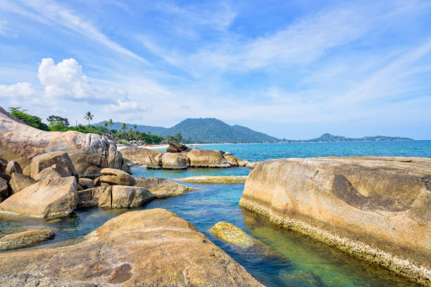 istock Rock and the blue sea at Koh Samui 1026135724