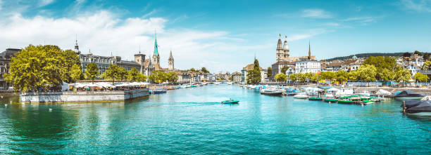 istock Zurich skyline panorama with river Limmat, Switzerland 1026135814