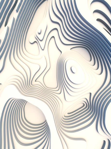 istock Abstract paper cut art background design for website template. Topography map concept. 3d rendering 1026139182