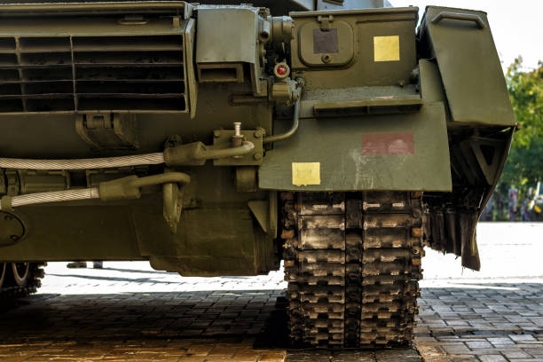 istock Front of a row military vehicles 1026143116