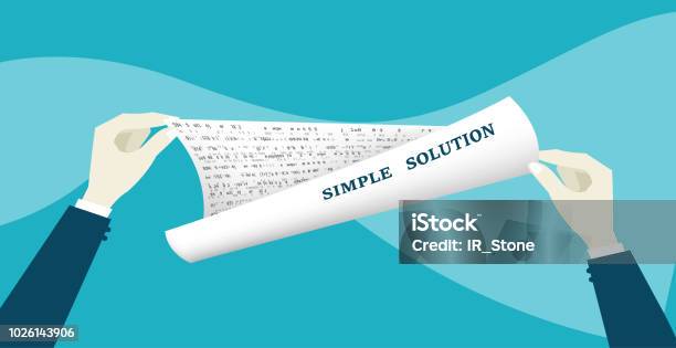 Big Data Consultant Holding A Coding Document And Converting It To The Simple Readable Text Big Data Analyse And Support Stock Illustration - Download Image Now