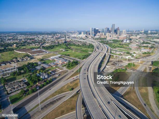 All Interstates Inhouston Top View Houston Downtown And Interstate 69 Highway Stock Photo ...