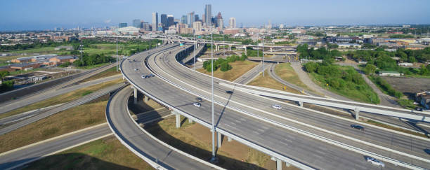 istock Panoramic aerial view Houston downtown and interstate 69 highway 1026152476
