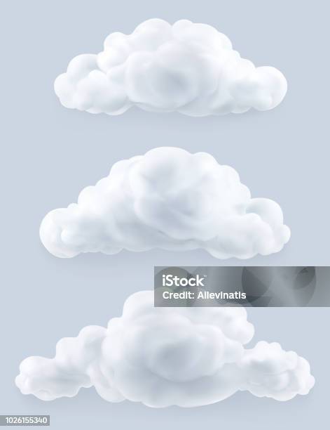 Nuages Set Vector Vecteurs libres de droits et plus d'images vectorielles  de Nuage - Nuage, Fonds de nuage, Coton - iStock