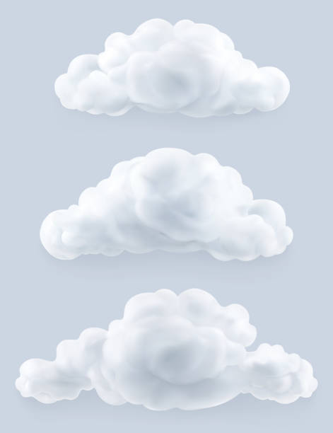 Clouds, vector set Clouds, vector set backgrounds environment vertical outdoors stock illustrations