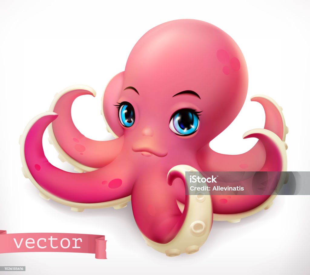 Con Bạch Tuộc Ngộ Nghĩ Cười Biểu Tượng Vector 3d Hình minh họa Sẵn ...
