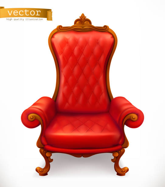 illustrations, cliparts, dessins animés et icônes de chaise royale. icône de vecteur 3d - fauteuil baroque