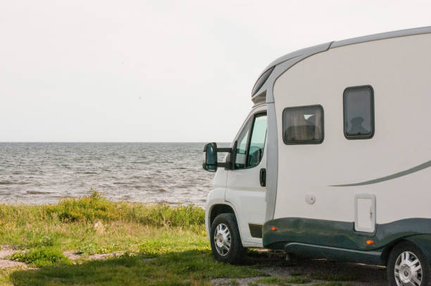 istock Mobile home by the sea 1026159368