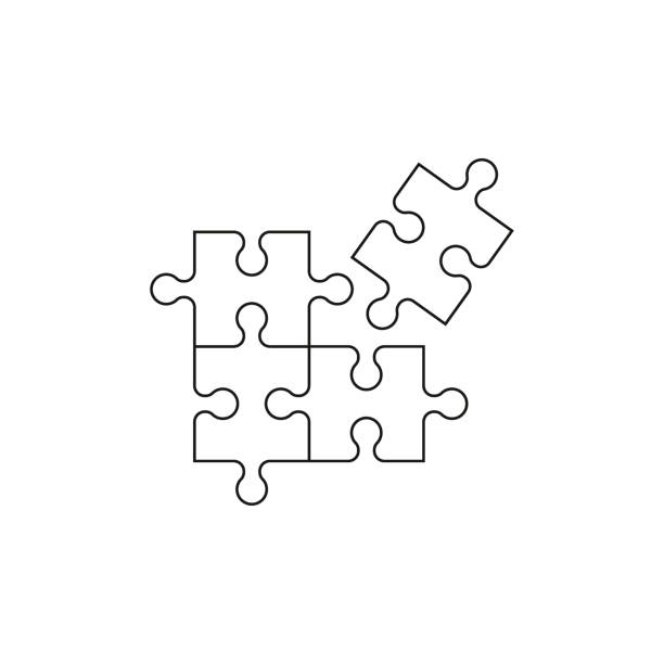 illustrations, cliparts, dessins animés et icônes de puzzle icône vector - teamwork puzzle business skill