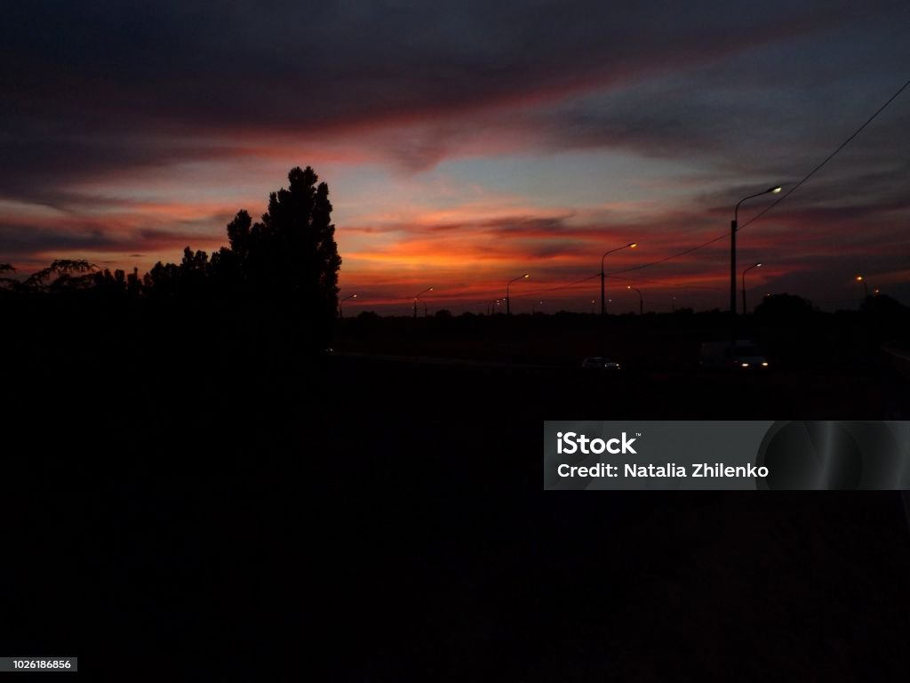 Sunset in the distance Sunset in the Distance Horizontal Stock Photo