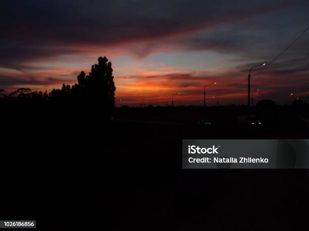 Sunset In The Distance Stock Photo - Download Image Now - Horizontal, No People, Photography