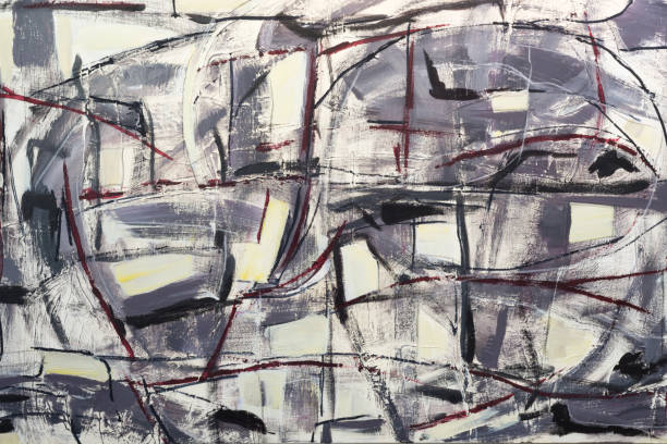 Abstract painting with acrylic colors on canvas