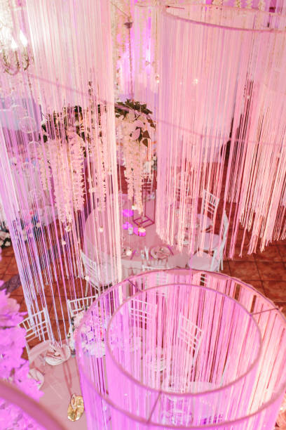 istock amazing luxury decorated place ceiling for wedding reception, catering in restaurant 1026191818