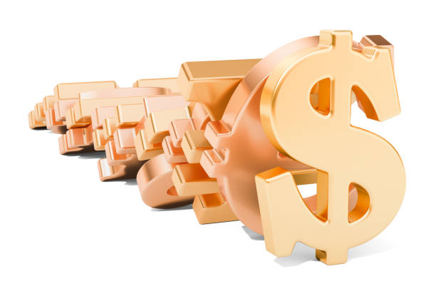 istock Domino effect from symbol currencies, 3D rendering isolated on white background 1026191972