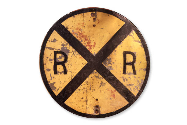 STOP Sign, RR Crossing, Vibrant Blue Sky