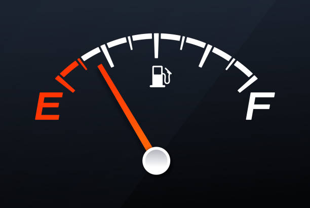 wskaźnik pustego zbiornika gazu - fuel pump symbol gauge gasoline stock illustrations