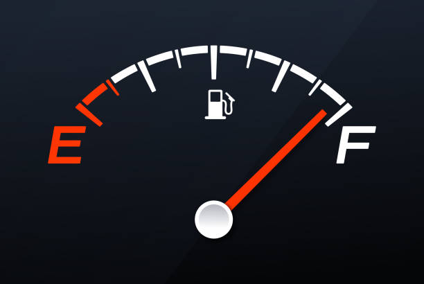 pełny wskaźnik zbiornika gazu - fuel pump symbol gauge gasoline stock illustrations