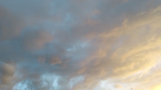 Thunderstorm cloudscape gray orange blue