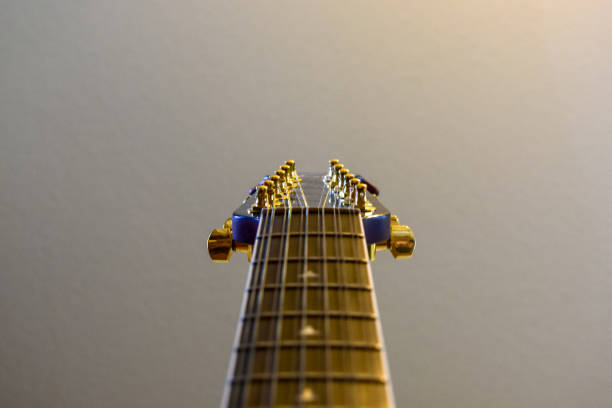 istock 12 String acoustic head stock and neck. 1026263214