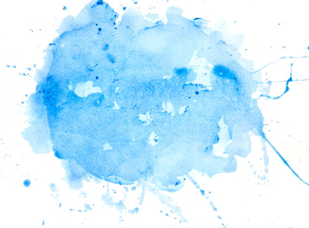 istock Abstract blue watercolor spot on white background 1026268304