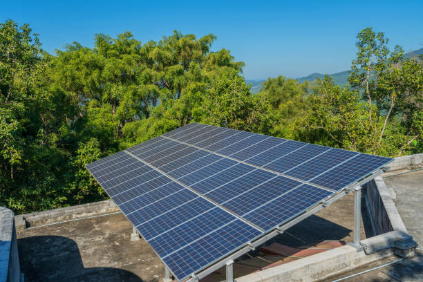 istock photovoltaic using renewable solar energy in forest 1026274112