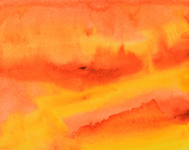 istock Red and brown color stains flow on yellow surface 1026276816