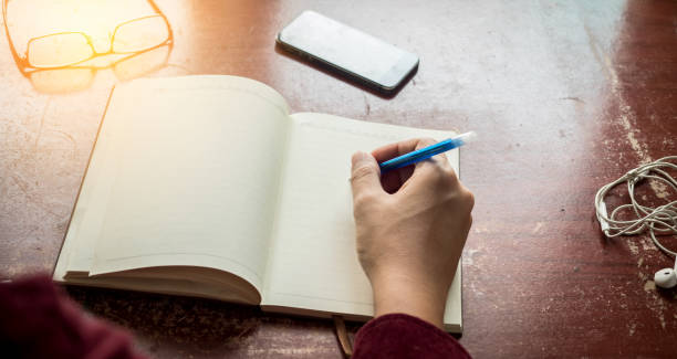 istock Planning new day.Hand write on notebook on wood table 1026285354