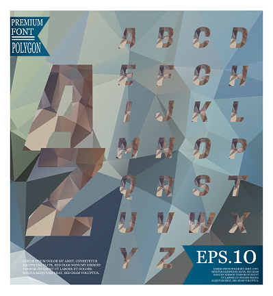 Font Lowpoly On Abstract Background Low Poly Textured Triangle Shapes ...