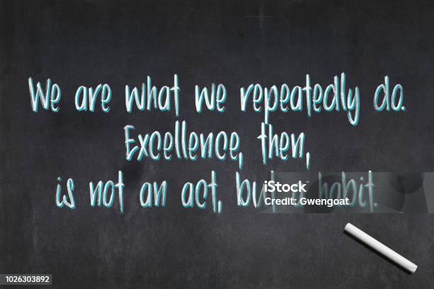 Quote From Aristotle About Excellence Stock Photo - Download Image Now - Aristotle, Quotation - Text, Backgrounds