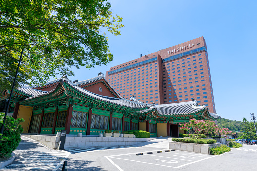 Seoul, South Korea - Jul 19, 2018 : The Shilla Hotel in Seoul city