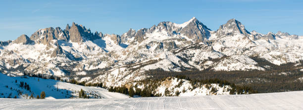 istock Groomed run looking out over Minaret range in Mammoth Lakes, CA 1026316684