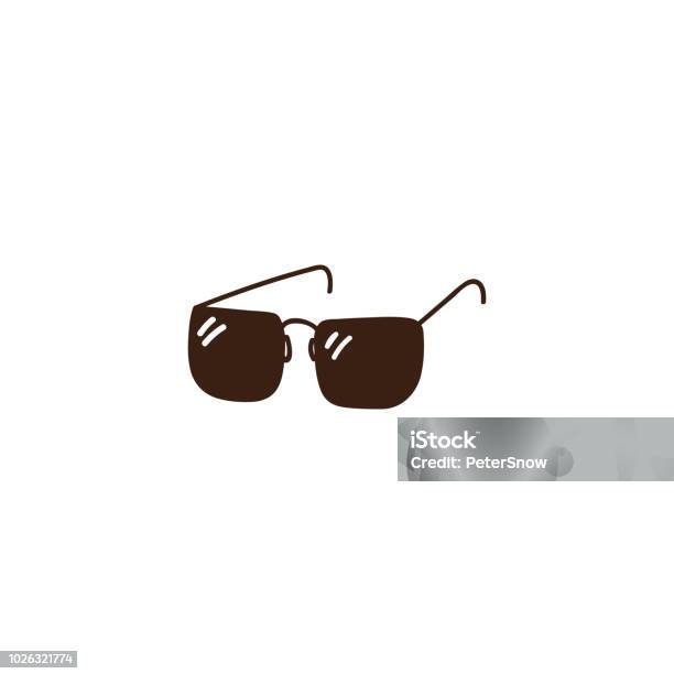 Simple Doodle Hand Drawn Sunglasses Illustration Vector Icon Art Stock Illustration - Download Image Now