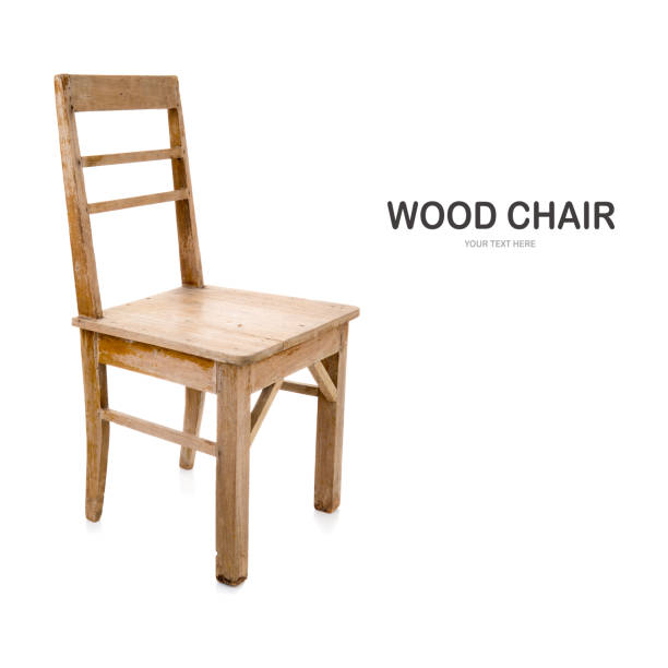 istock Old and dirty wood chair isolate on white background. 1026325772