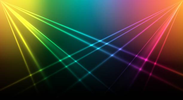 Bright laser background Bright laser background. Colored lights background for nightclub or disco show club scene or poster, vector illustration entertainment club stock illustrations