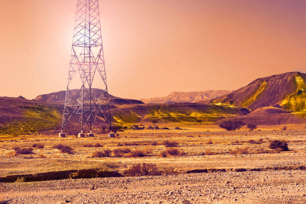 istock Electrical power lines in Israel. 1026346922