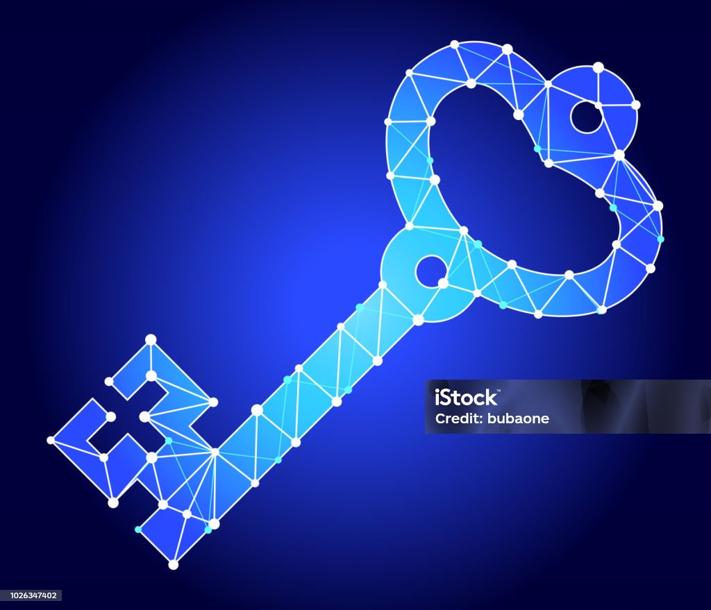 Triangle Key Image Old Key Blue Triangle Node Vector Pattern Stock Illustration - Download ...